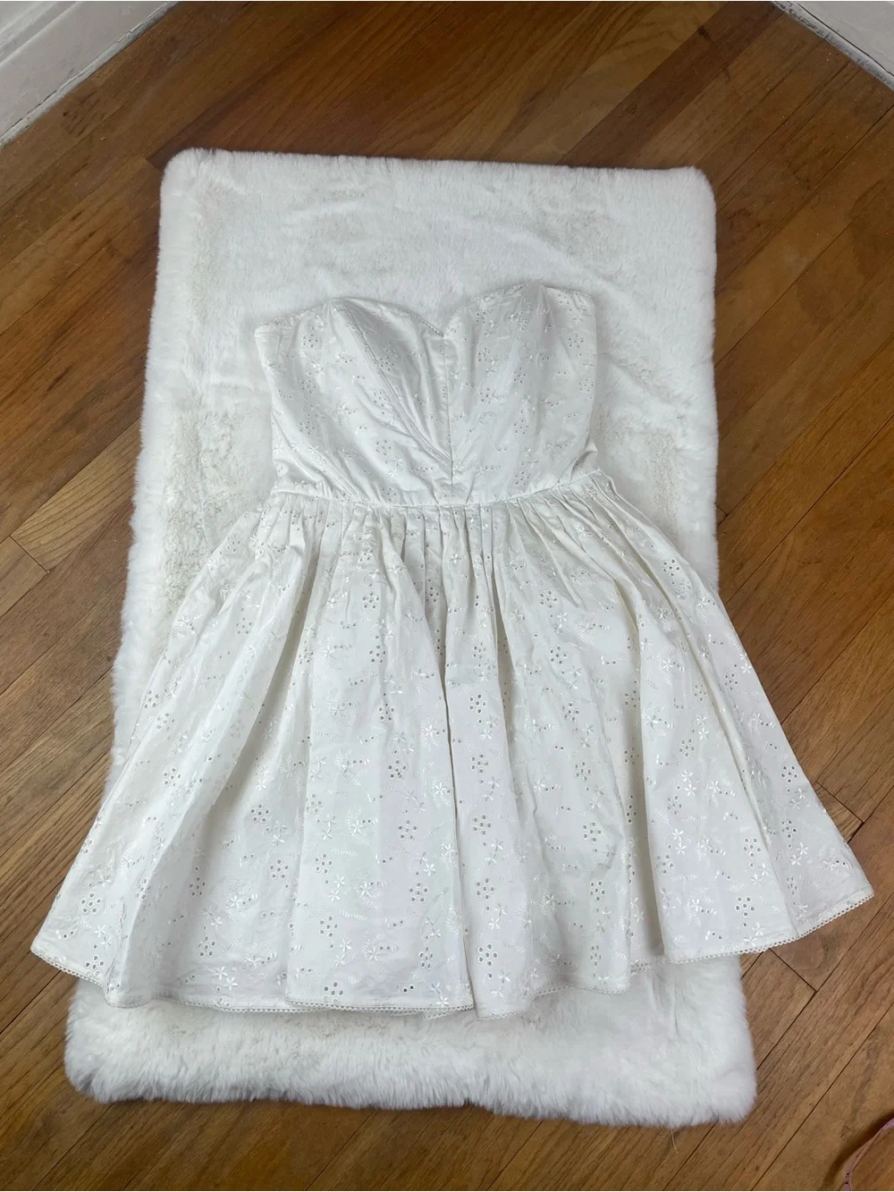 Betsey Johnson | Dresses | Betsey Johnson White Eyelet Strapless Dress |  Poshmark